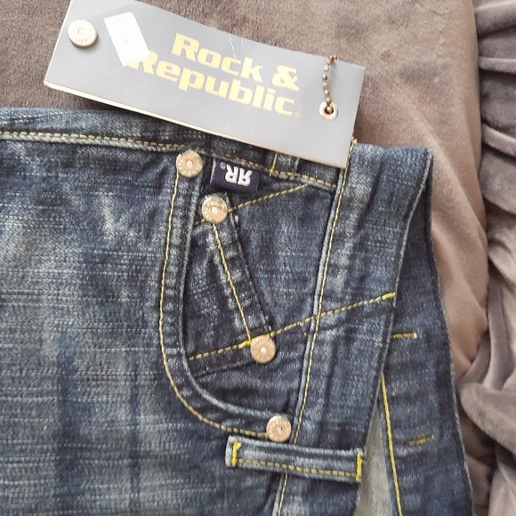Rock and Republic Jeans New with Tags Size 27 Inseam 32 Flare Bottom - Picture 12 of 16